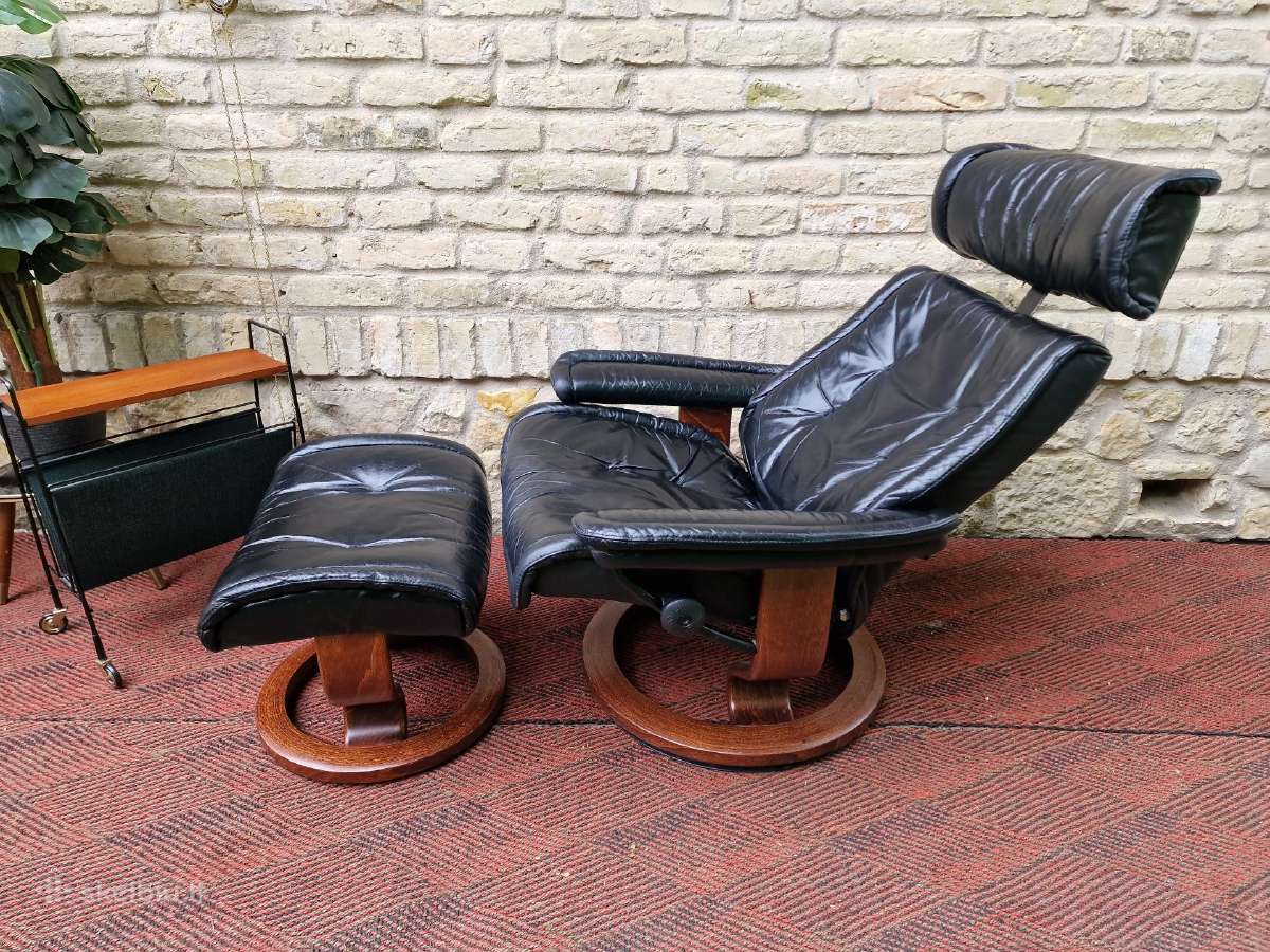 Vintažinis mid century Ekornes polisio fotelis - nuotraukos Nr. 23