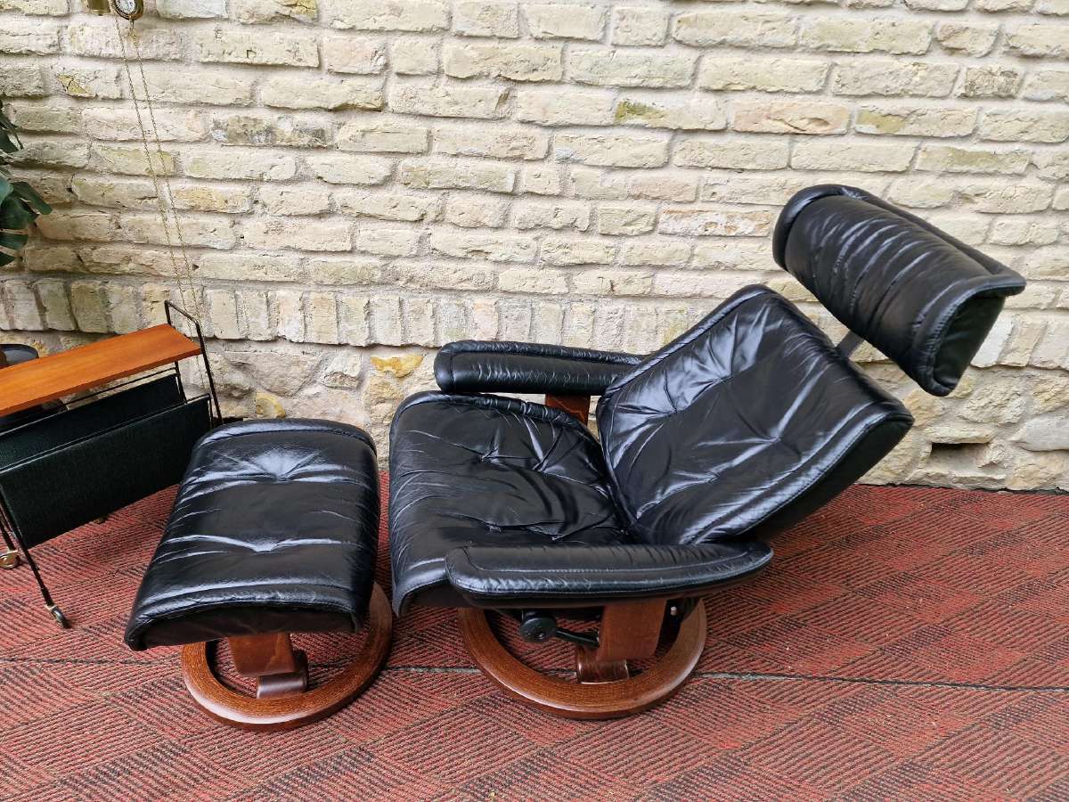 Vintažinis mid century Ekornes polisio fotelis - nuotraukos Nr. 25