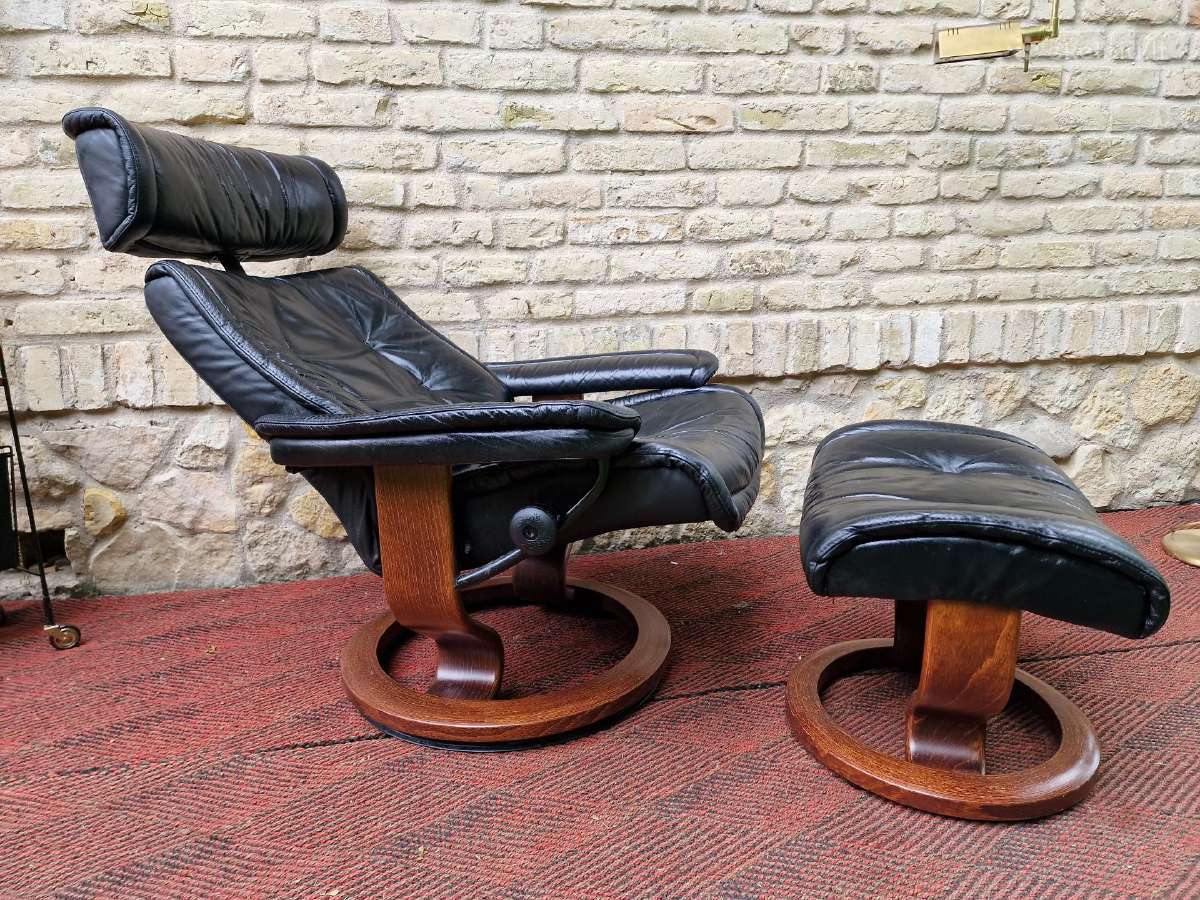 Vintažinis mid century Ekornes polisio fotelis - nuotraukos Nr. 26