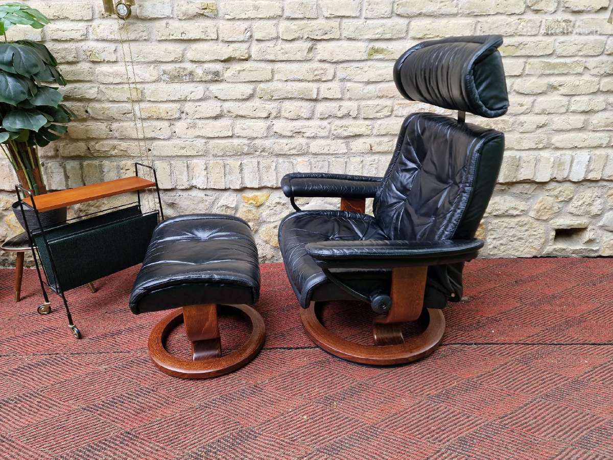 Vintažinis mid century Ekornes polisio fotelis - nuotraukos Nr. 27