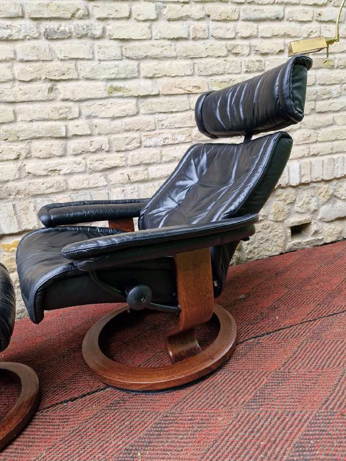 Vintažinis mid century Ekornes polisio fotelis - nuotraukos Nr. 30