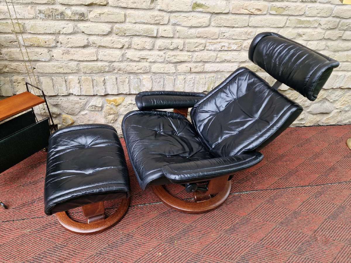 Vintažinis mid century Ekornes polisio fotelis - nuotraukos Nr. 31