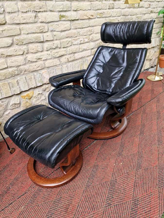 Vintažinis mid century Ekornes polisio fotelis - nuotraukos Nr. 34