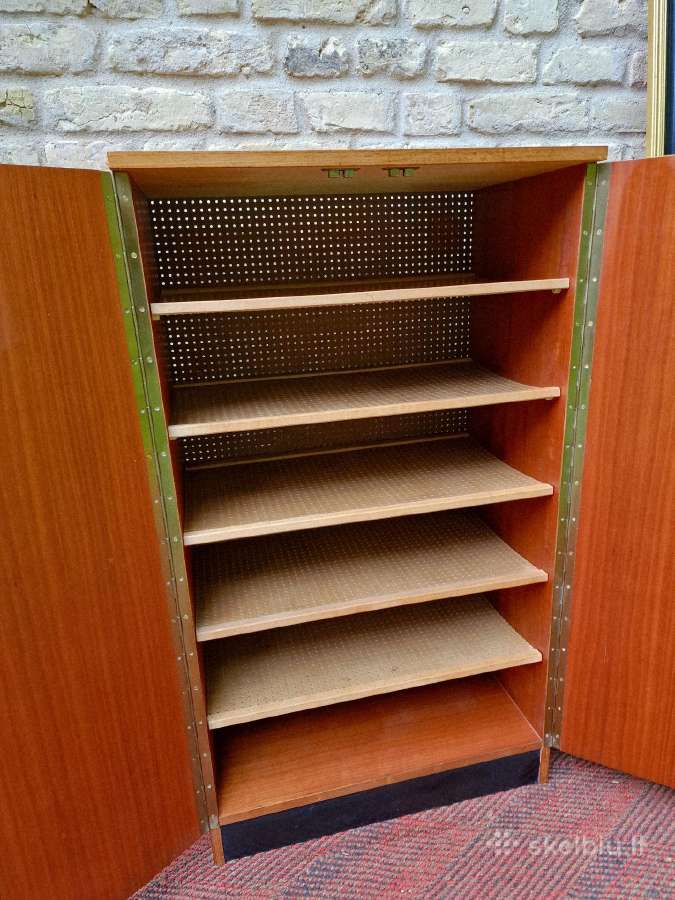 Vintažinė mid century tikmedžio batų spintelė - nuotraukos Nr. 4