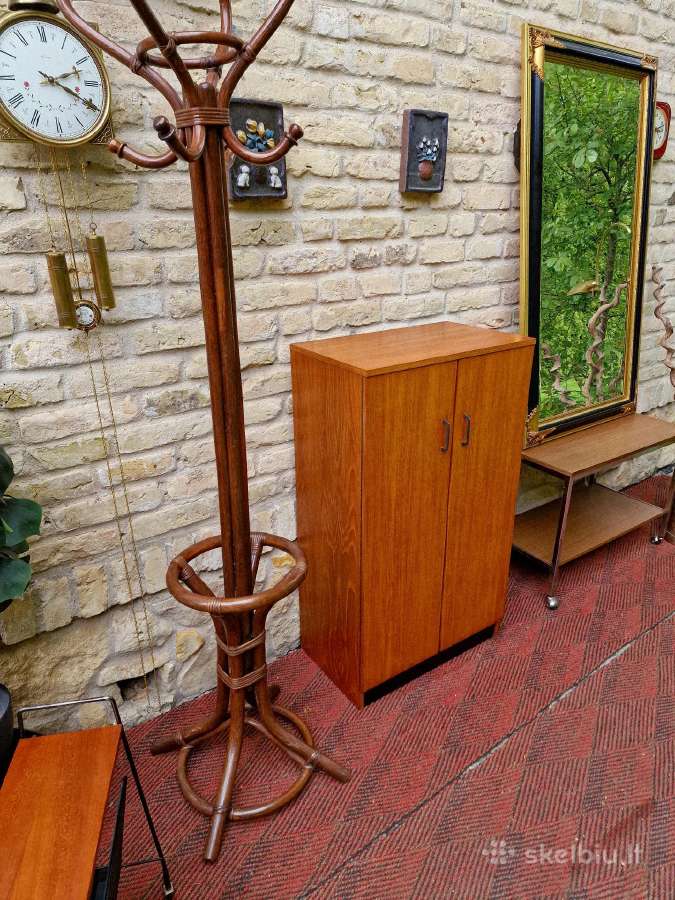 Vintažinė mid century tikmedžio batų spintelė - nuotraukos Nr. 5