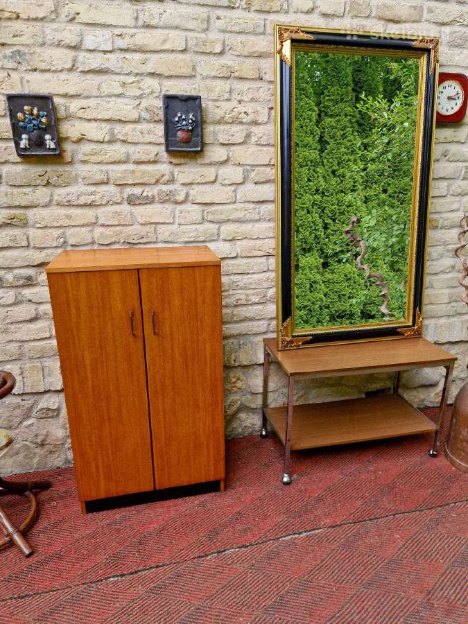 Vintažinė mid century tikmedžio batų spintelė - nuotraukos Nr. 9