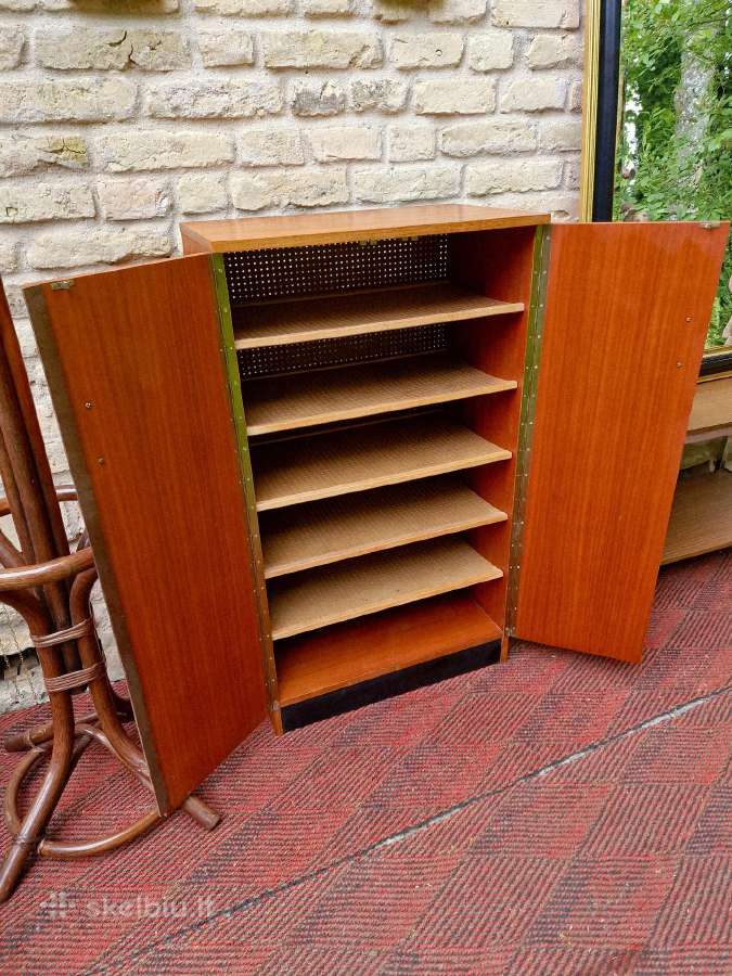 Vintažinė mid century tikmedžio batų spintelė - nuotraukos Nr. 16