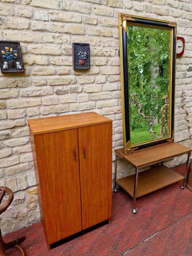 Vintažinė mid century tikmedžio batų spintelė - nuotraukos Nr. 20