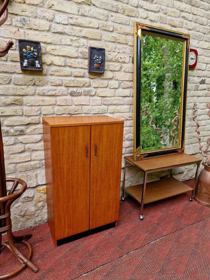 Vintažinė mid century tikmedžio batų spintelė - nuotraukos Nr. 24