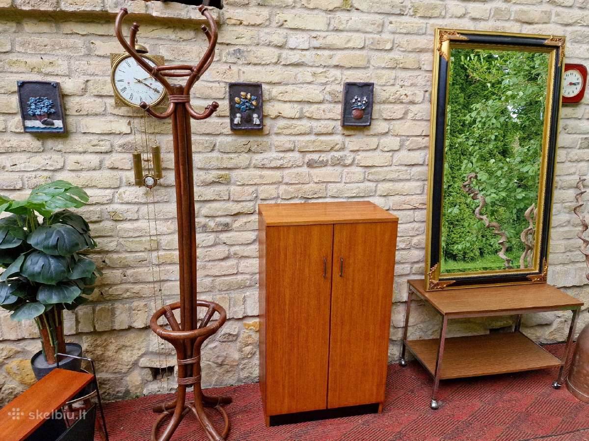 Vintažinė mid century tikmedžio batų spintelė - nuotraukos Nr. 26