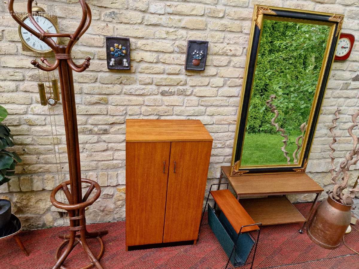 Vintažinė mid century tikmedžio batų spintelė - nuotraukos Nr. 28