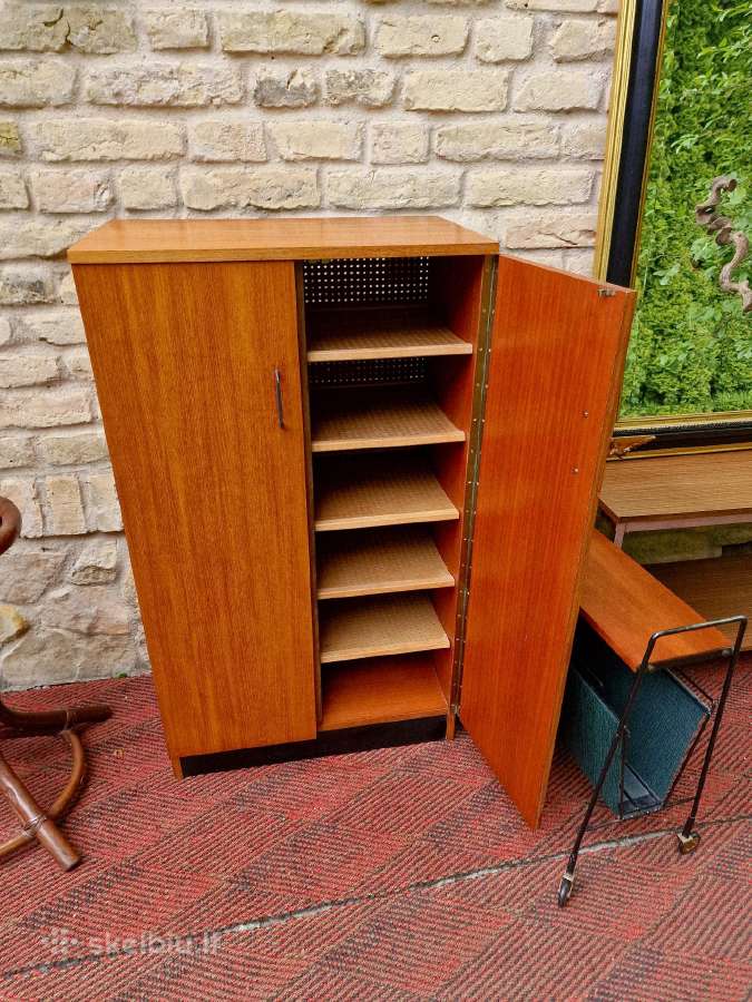 Vintažinė mid century tikmedžio batų spintelė - nuotraukos Nr. 29