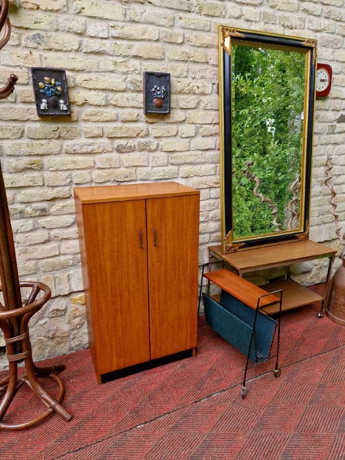 Vintažinė mid century tikmedžio batų spintelė - nuotraukos Nr. 30