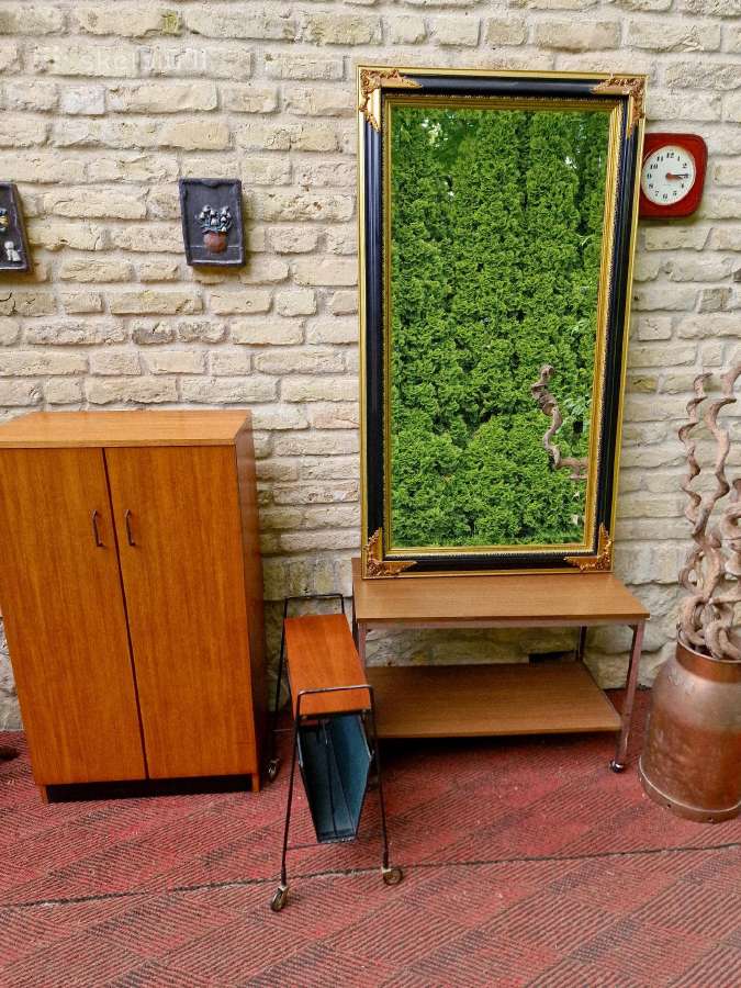 Vintažinė mid century tikmedžio batų spintelė - nuotraukos Nr. 32