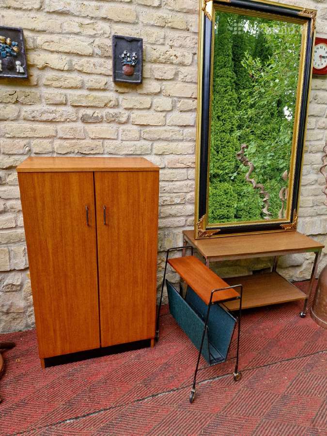 Vintažinė mid century tikmedžio batų spintelė - nuotraukos Nr. 33
