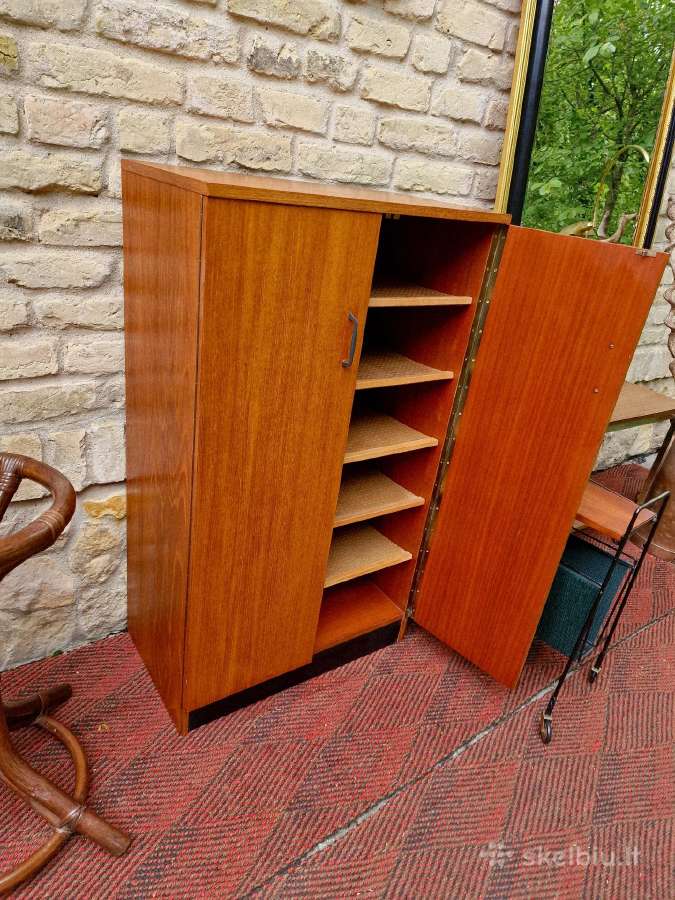 Vintažinė mid century tikmedžio batų spintelė - nuotraukos Nr. 34