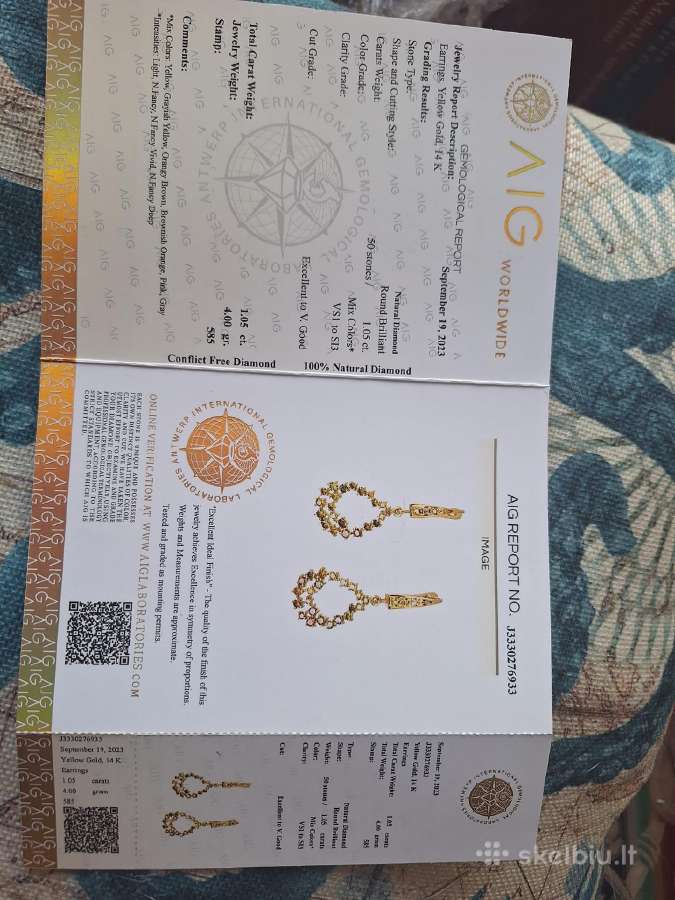 Pprabangūs auskarai su deimantais (1,05ct) - nuotraukos Nr. 7