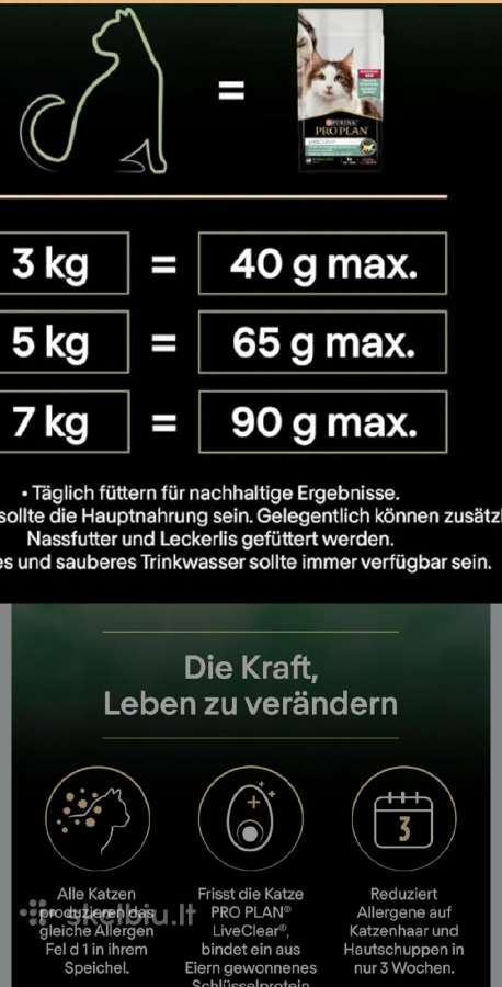 Purina Pro Plan Liveclear Sterilizuotoms katems - nuotraukos Nr. 3