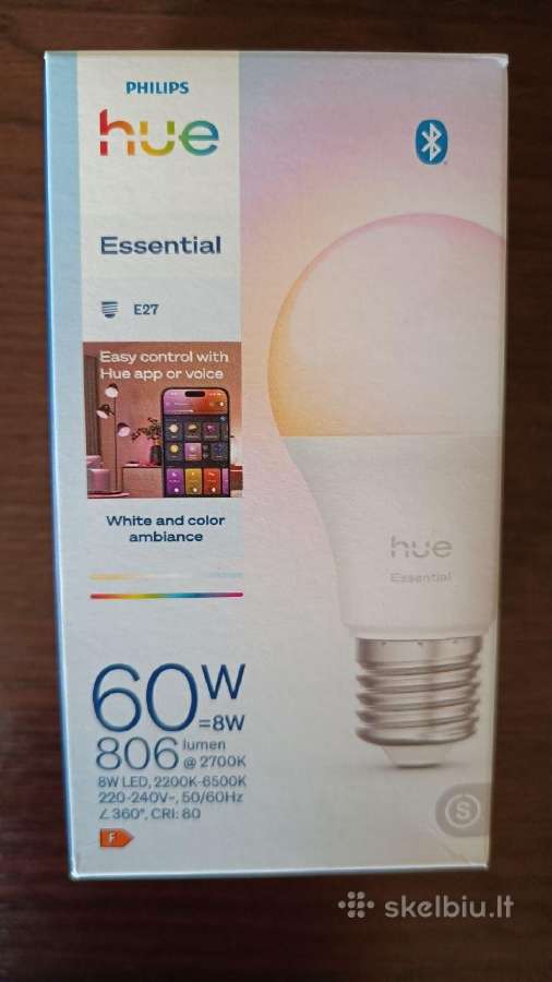 Nauja Philips Hue E27 smart lemputė derinama kaina