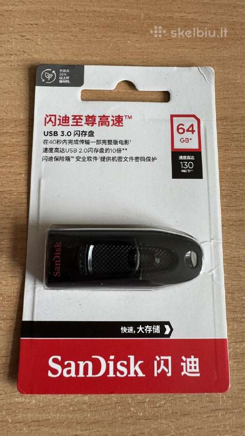 Naujas Sandisk 64gb Usb 3.0.
