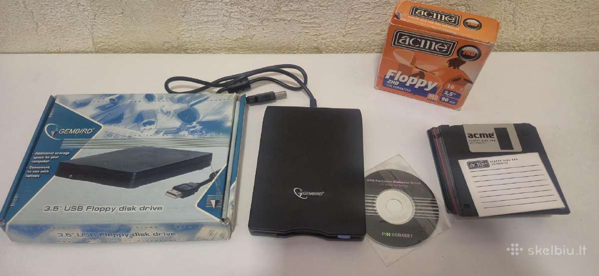 Veikiantis Usb flopiko diskelių skaitytuvas + 10 d