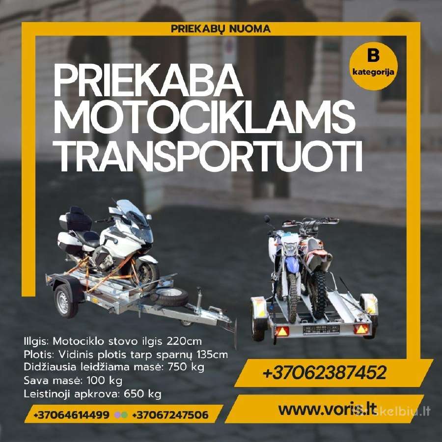 Moto priekabos nuoma (motociklo priekaba) - nuotraukos Nr. 3