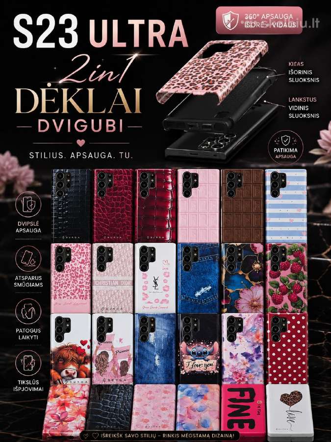 S23ultra Dėklai nauji keli yra uždeti keliom dieno