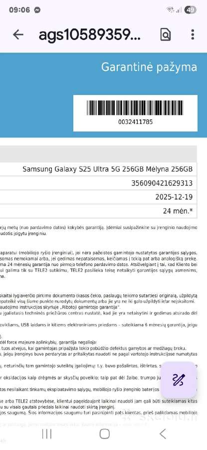 S25 ultra nė vieno įbrėžimo 10-10