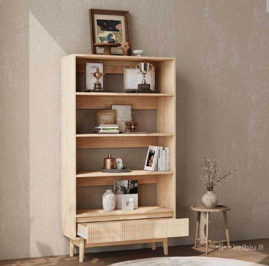 Nauja elegantiška knygų lentyna su stalčiumi - nuotraukos Nr. 2