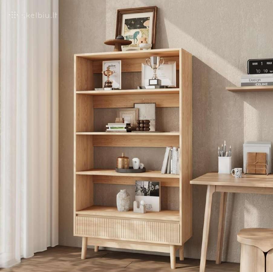 Nauja elegantiška knygų lentyna su stalčiumi - nuotraukos Nr. 3