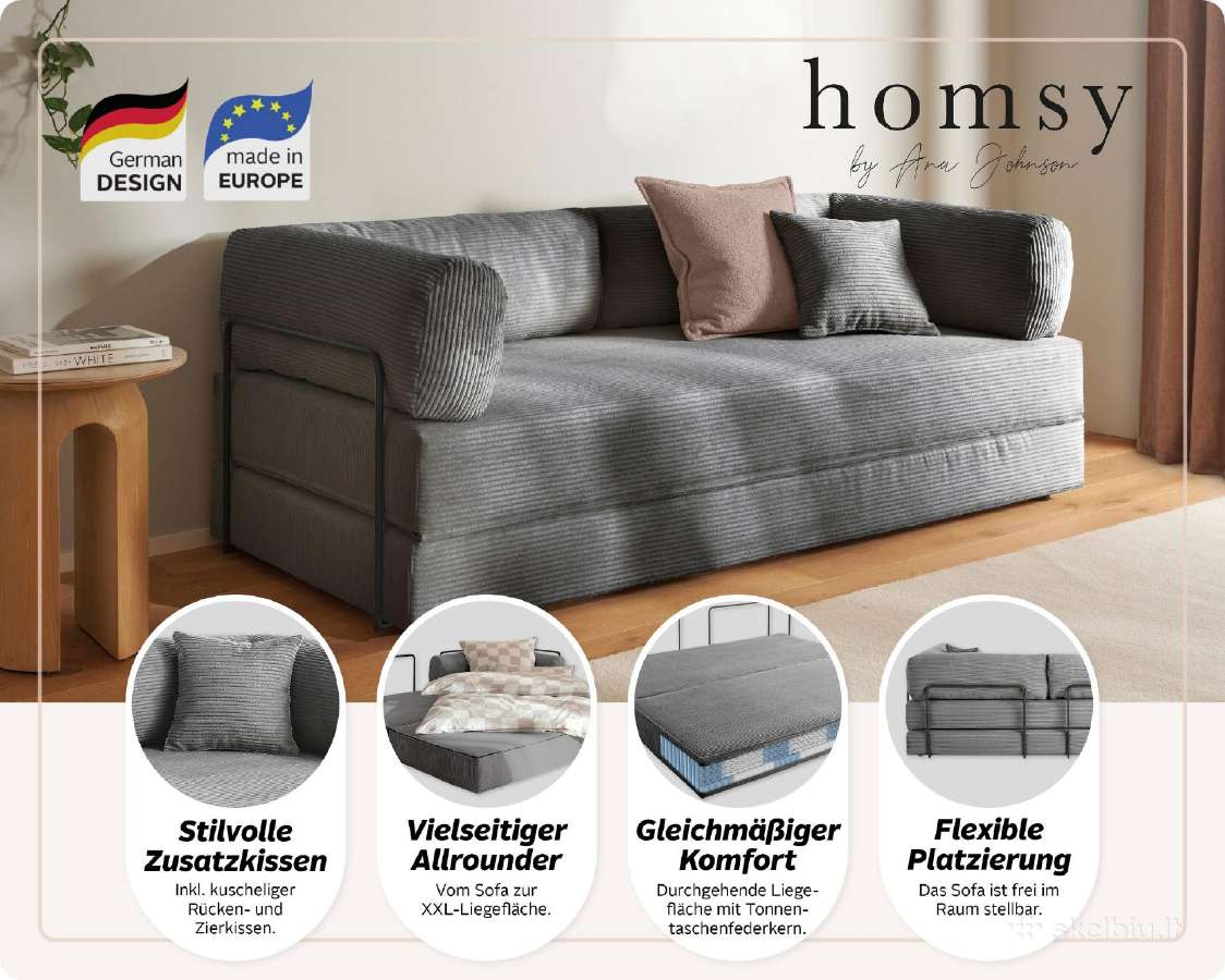 Nauja sofa lova "Folda" su didele miego funkcija - nuotraukos Nr. 3