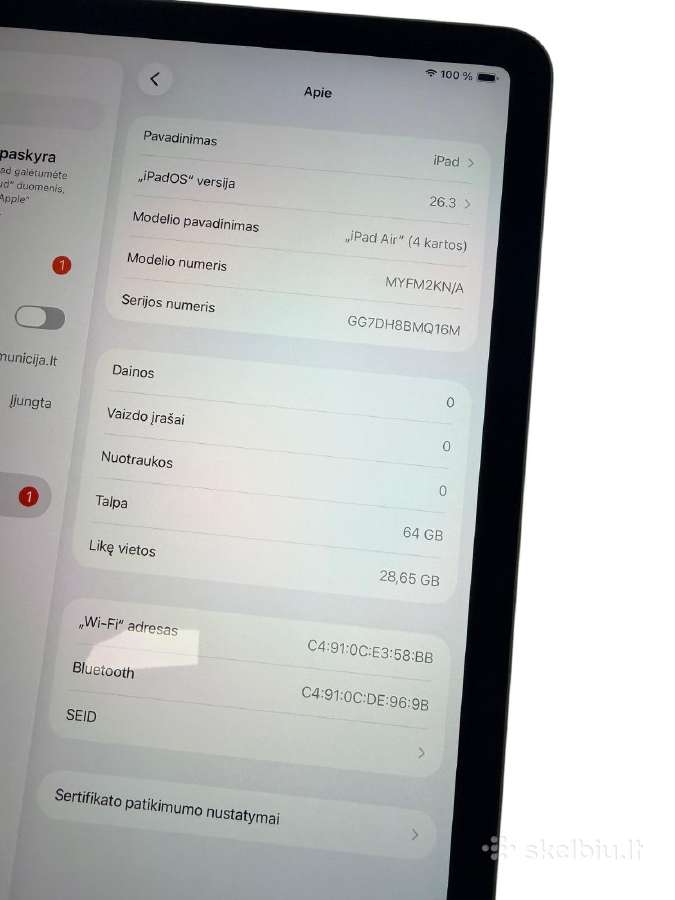 Apple iPad Air (4th generation) (2020) 64gb - nuotraukos Nr. 4