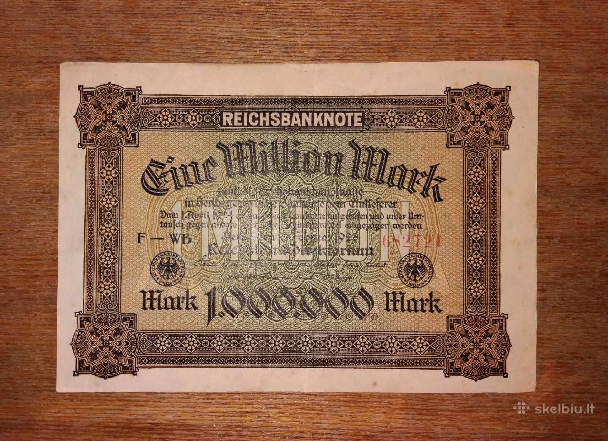Vokietijos 1 mln markių banknotas