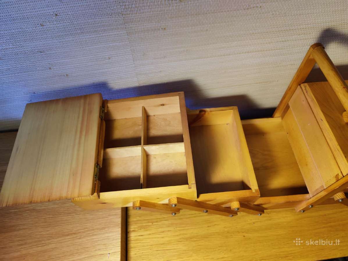 Medinė dėžutė-transformeris rankdarbiams - nuotraukos Nr. 3