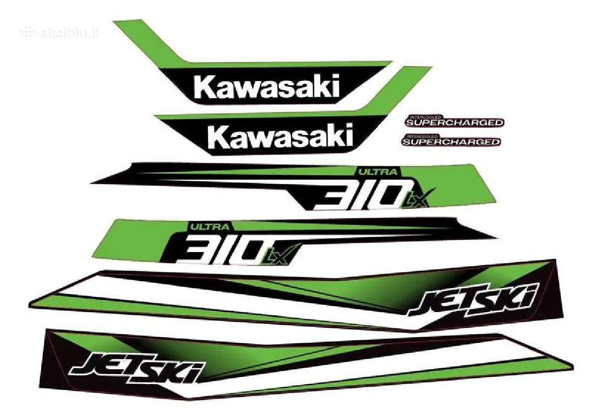 Lipdukų komplektas Kawasaki Ultra 2007-2021 - nuotraukos Nr. 2