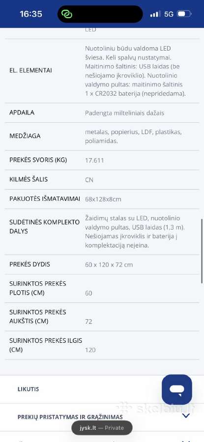 Stalai su LED - nuotraukos Nr. 6