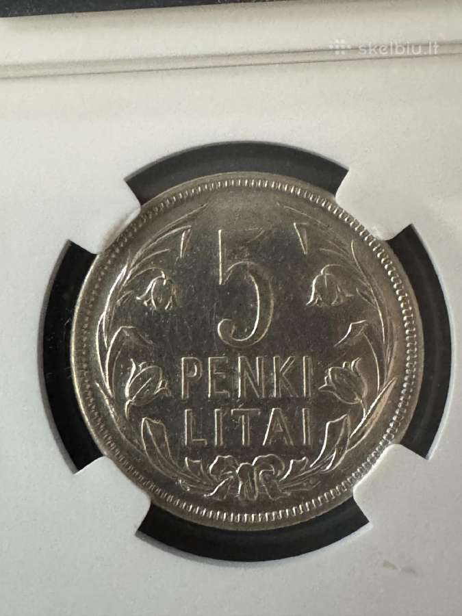 1925 m. 5 litai Ngc Xf Details Cleaned - nuotraukos Nr. 3