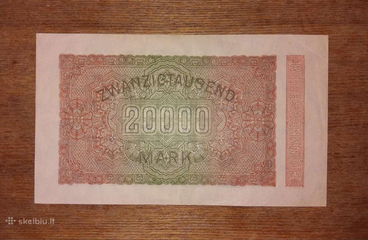 Vokietijos 20.000 markių banknotas - nuotraukos Nr. 2