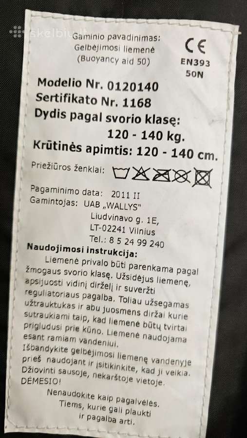 Parduodama nauja gelbėjimo liemenė - nuotraukos Nr. 3