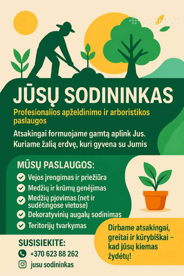 Apželdinimo, kiemo priežiūros darbai