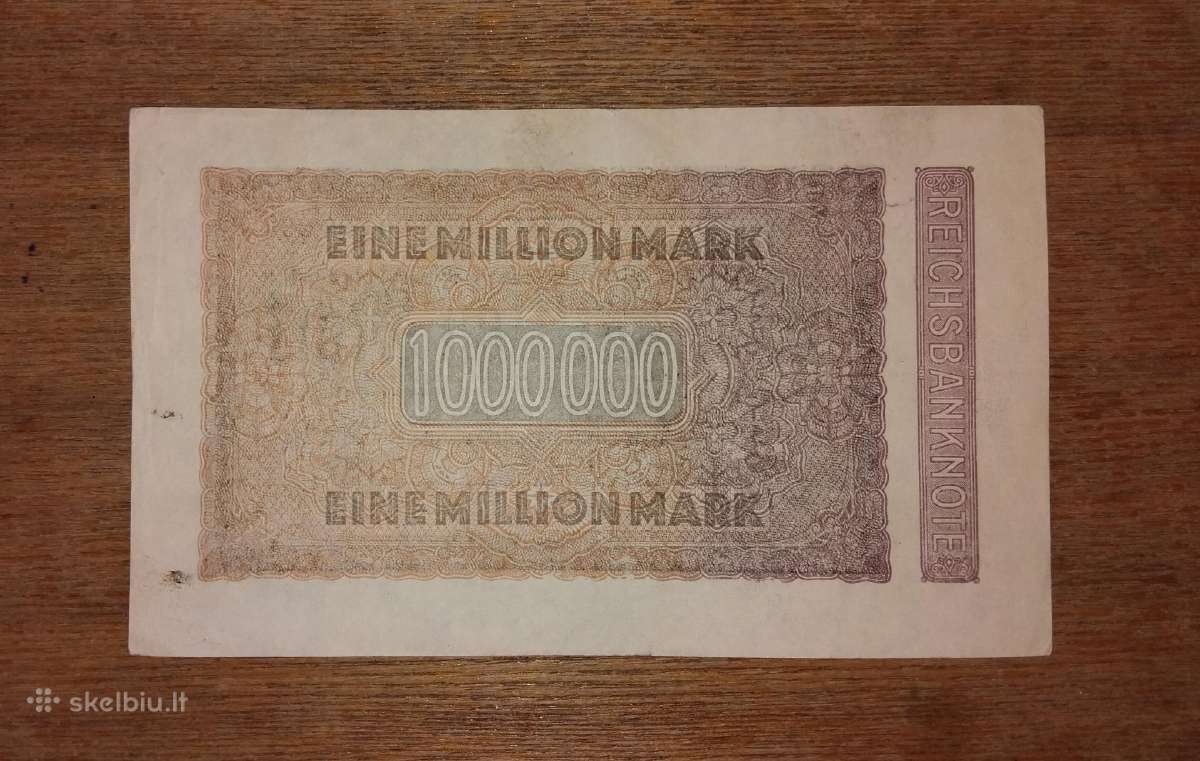 Vokietijos 1 mln markių banknotas - nuotraukos Nr. 2