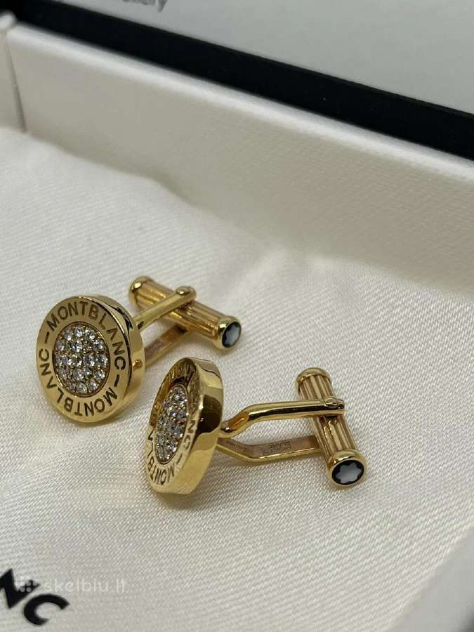 Montblanc Cufflinks Gold Diamonds 104478