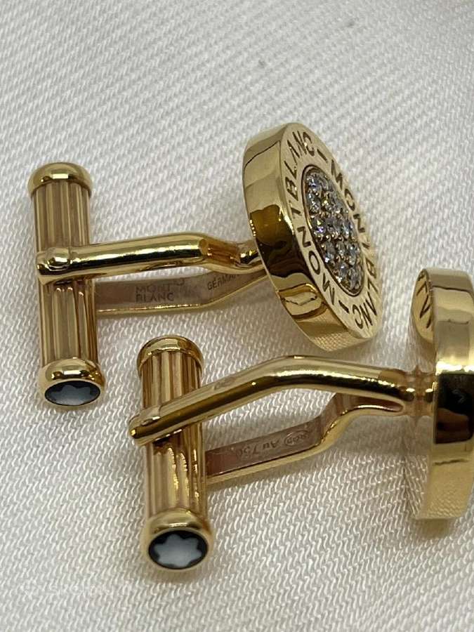 Montblanc Cufflinks Gold Diamonds 104478 - nuotraukos Nr. 4