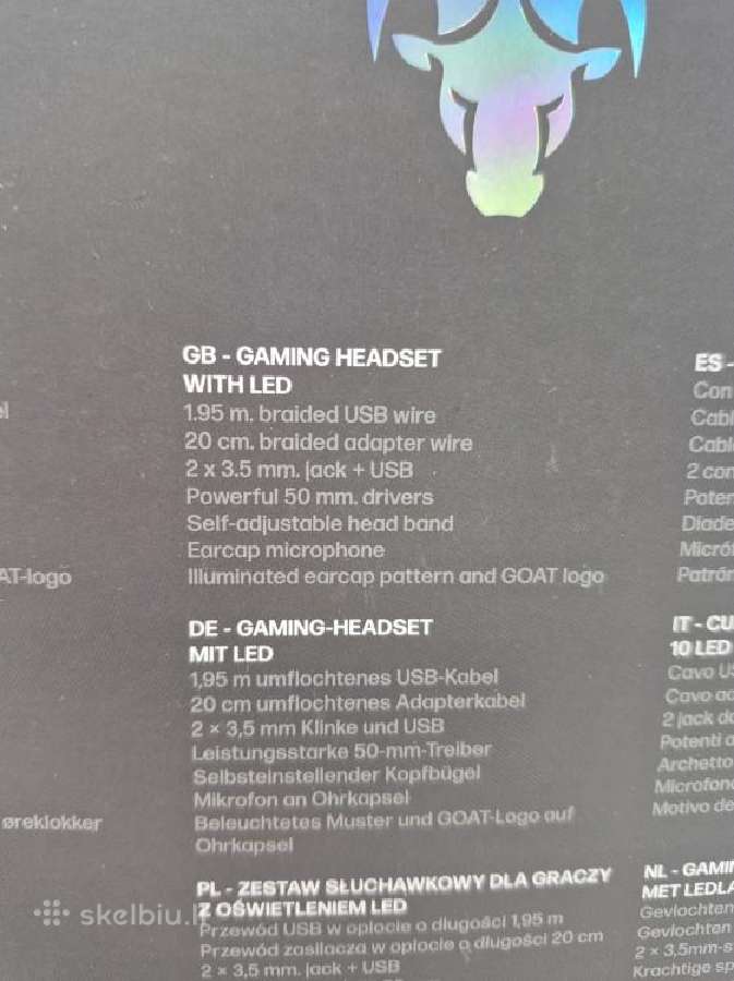 Rgb Žaidimų ausinės su mikrofonu "Goat" - nuotraukos Nr. 4