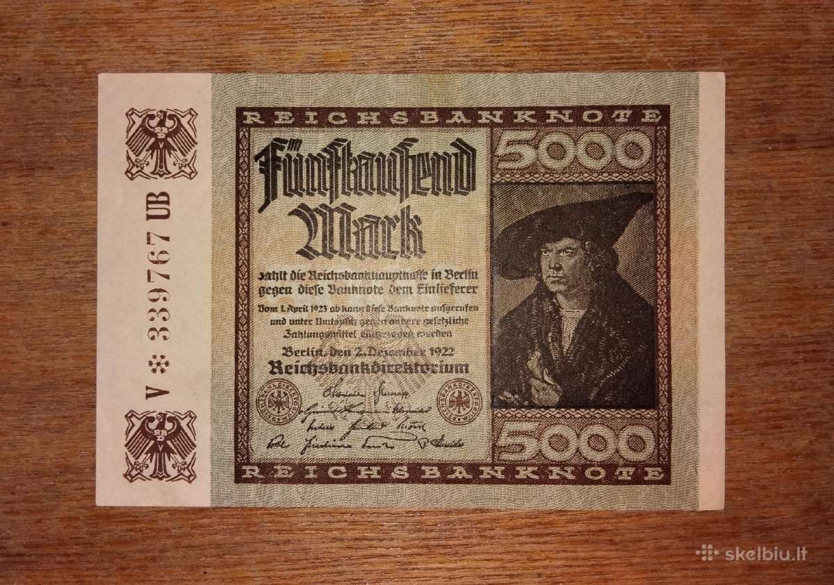 Vokietijos 5.000 markių banknotas