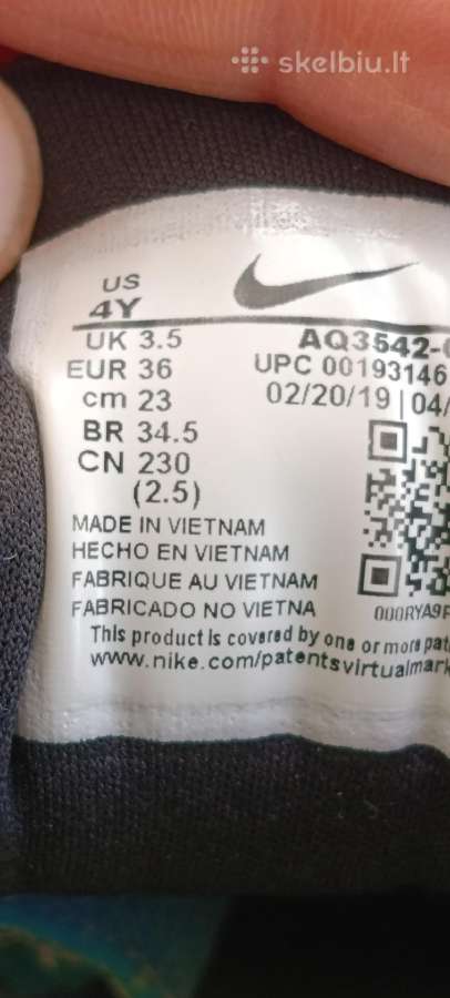 Nike kedai 36 dydžio vidpadis 23 cm - nuotraukos Nr. 9