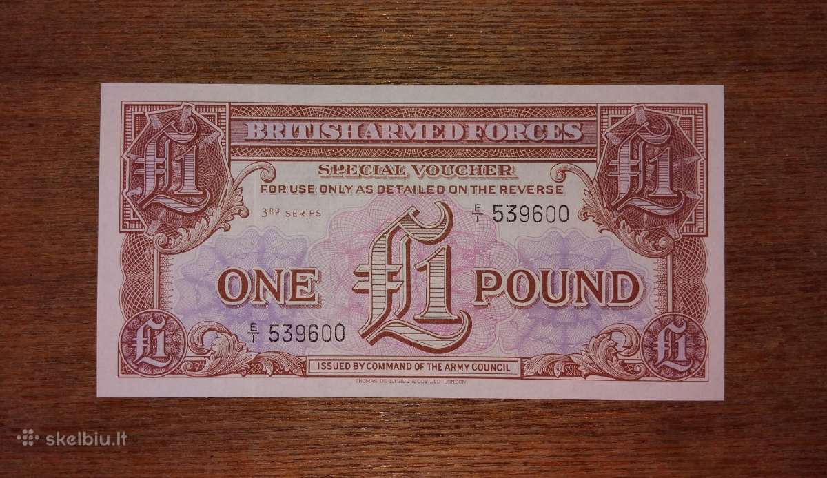 Anglijos 1 £ banknotas