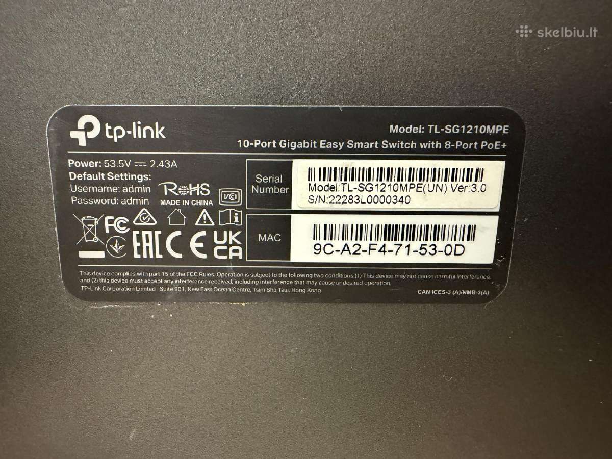 Switchtp-linktl-sg1210mpe - nuotraukos Nr. 2