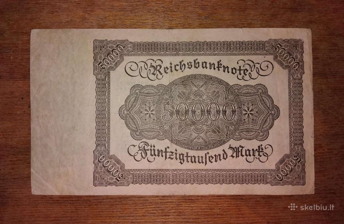 Vokietijos 50.000 markių banknotas - nuotraukos Nr. 2