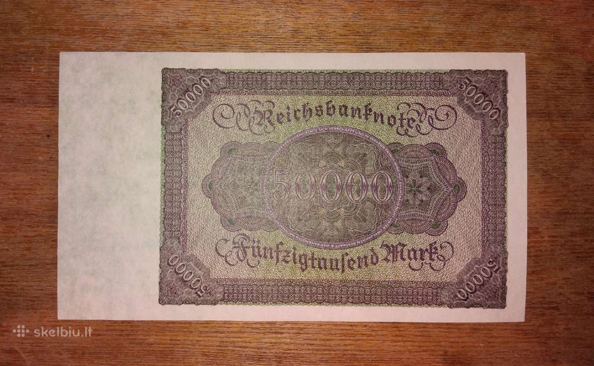 Vokietijos 50.000 markių banknotas - nuotraukos Nr. 2